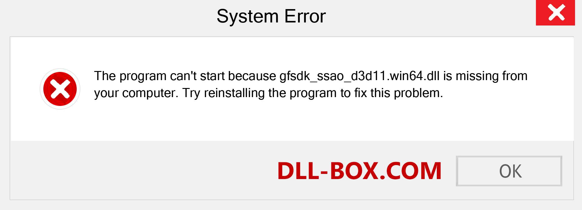  gfsdk_ssao_d3d11.win64.dll file is missing?. Download for Windows 7, 8, 10 - Fix  gfsdk_ssao_d3d11.win64 dll Missing Error on Windows, photos, images